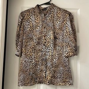 Leopard Print button down blouse